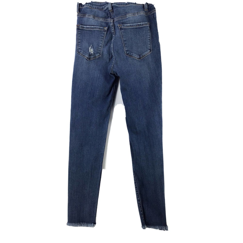 Bridge by Gly Mid Rise Ankle Skinny Jeans Sz 26X29 Distressed Ripped Raw Hem - Picture 3 of 11